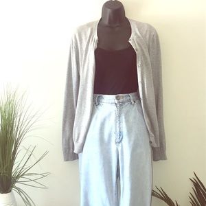 Uniqlo Light Grey Button Down Cardigan